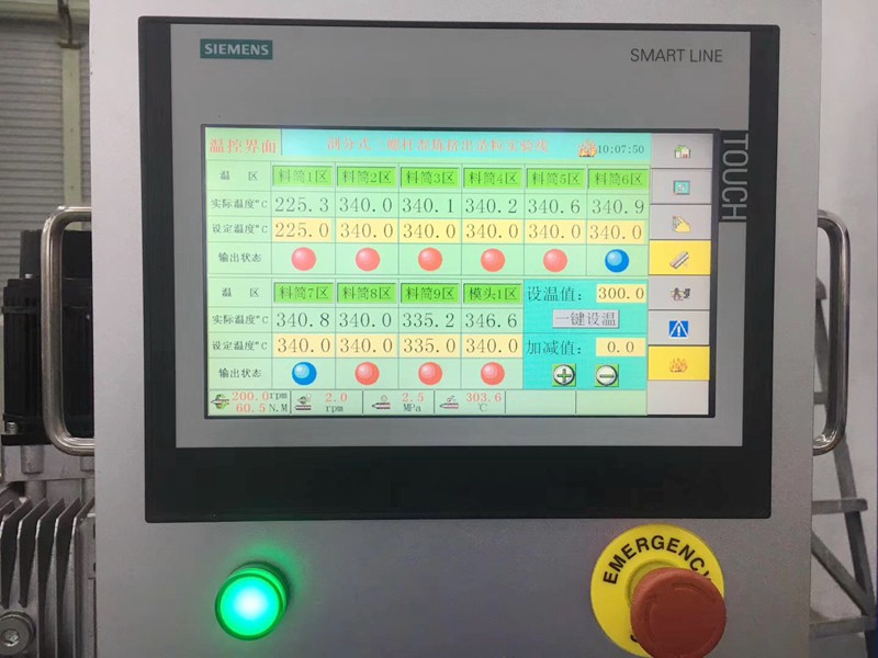 small triple screw extruder plc